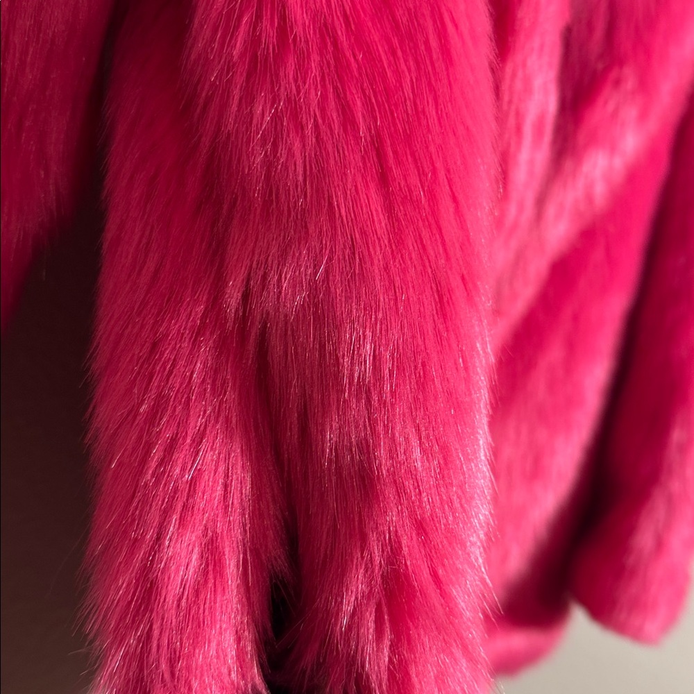 Michael Kors Vibrant Pink Faux Fur Bomber Jacket - Picture 4 of 9